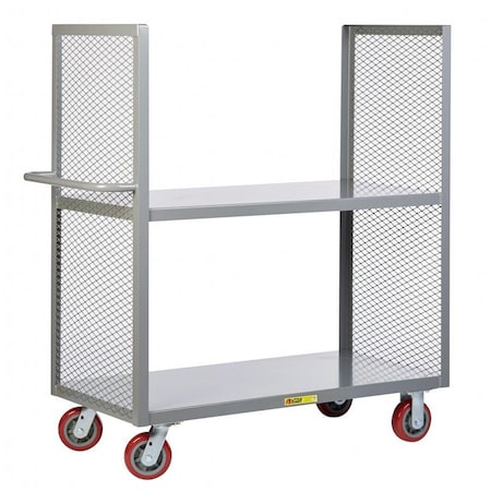 Little Giant 2-Sided Shelf Truck, 2 Lipped Shelves, 24" x 60" Shelf Size, 6" Poly DET2L24606PY